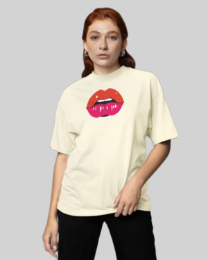 BeYoutiful Off White Women Oversized T-Shirt