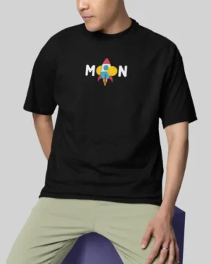 Moon Black Oversizd T-Shirt