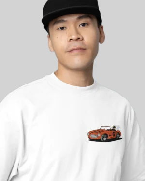 ENGINE BREAK White Oversized T-Shirt