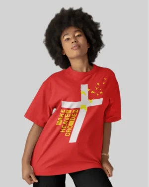 Jesus Cross Red Oversized T-Shirt