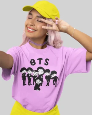 BTS Army Lavender Oversized T Shirt