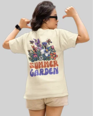 Summer Garden Off White women Oversized T shirt back