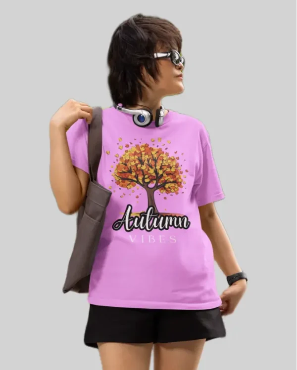 Autman ViBes Lavender women Oversized T Shirt front