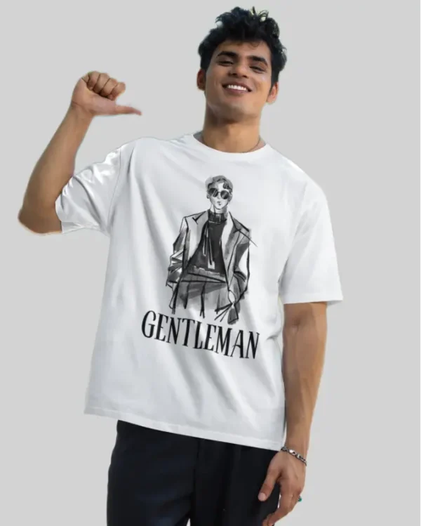 Gentleman White Oversized Tshirt men