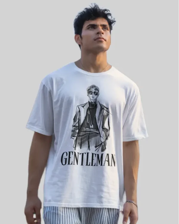 Gentleman White men Oversized Tshirt men