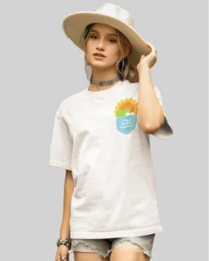 Make Happy White Oversized T shirt