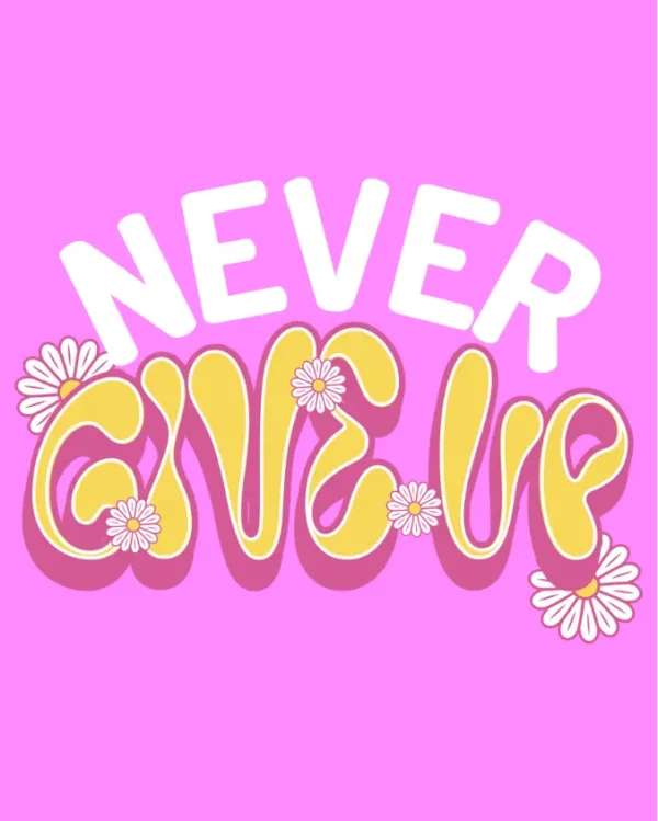 Never Give Up Lavender graphic