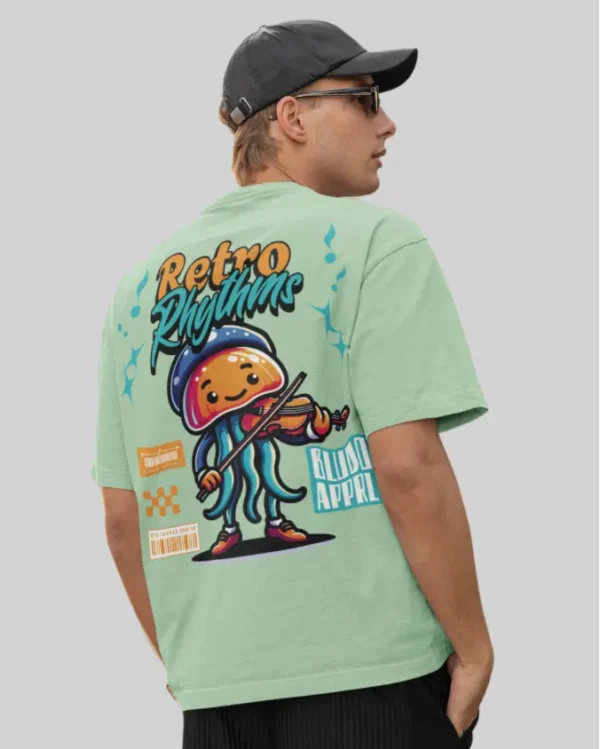 Retro RymesMint Green men Oversized T-Shirt