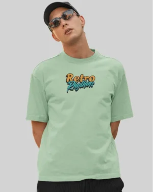 Retro RymesMint Green men Oversized T-Shirt