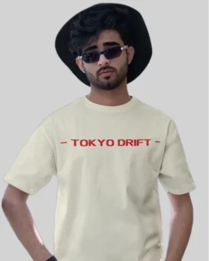 Tokyo Drift Off White Ovewrsized Tshirt Men