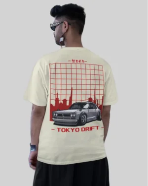 Tokyo Drift Off White Ovewrsized Tshirt Men