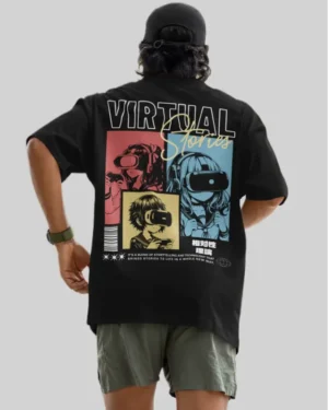 Virtual Stories Black men Oversized Tshirt