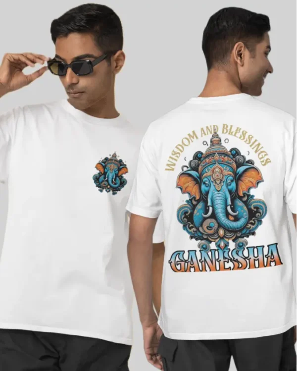 Ganesh White Oversized T Shirt