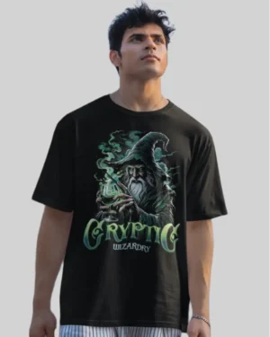 Wizardry Black Oversized T Shirt