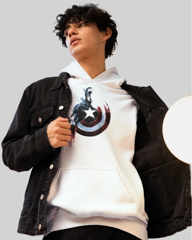 Captain America White Hoodie men