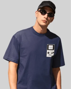 Retro Games Navy Blue Oversized T Shirt