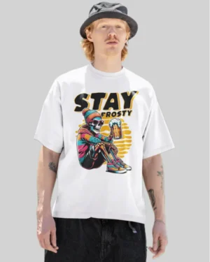 Stay Frosty White Oversized T Shirt