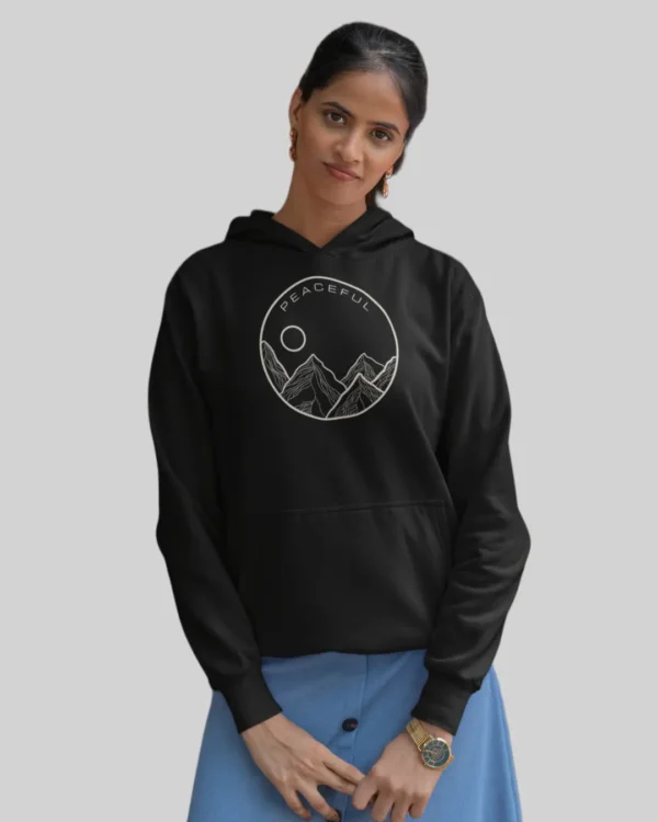 Peaceful Black Hoodie women