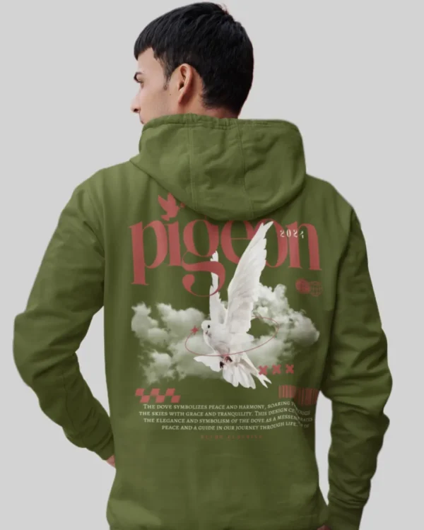 Pigeon Army Green men Hoodie