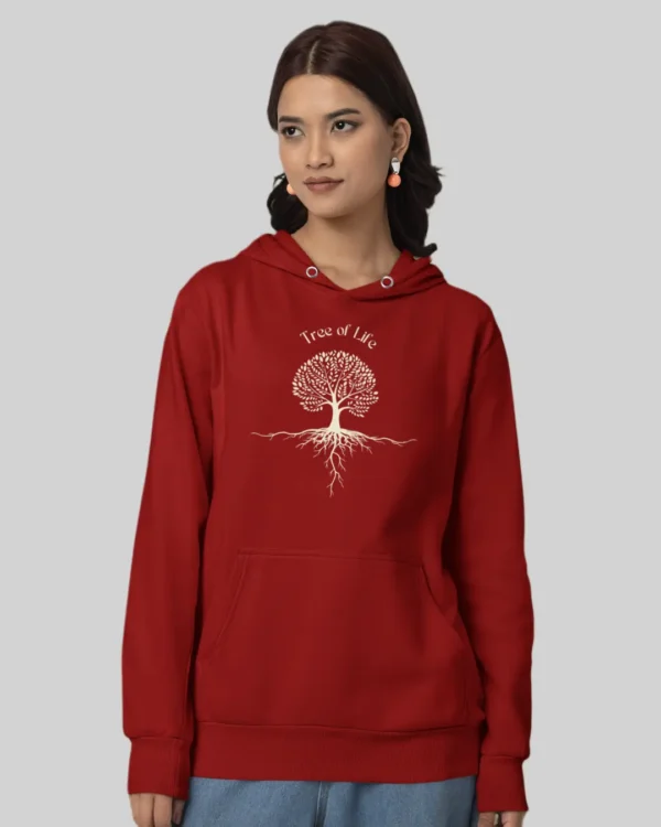 Tree Of Life Maroon Hoodie womens